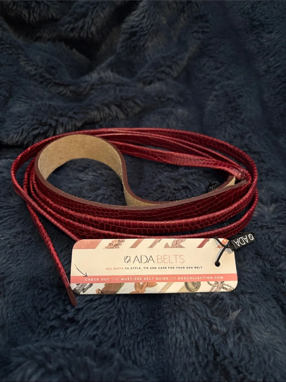 Ada Red Textured Wrap Belt